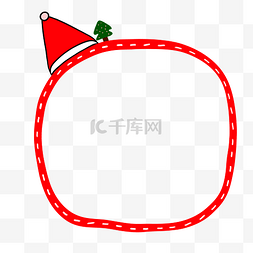 手绘圣诞树边框图片_红色边框圣诞节卡通边框