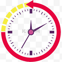瑞士钟表展图片_红色黄色剪头时间表盘