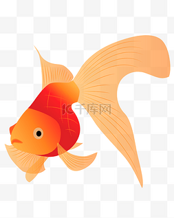 卡通矢量金鱼图片_矢量手绘红色的鱼