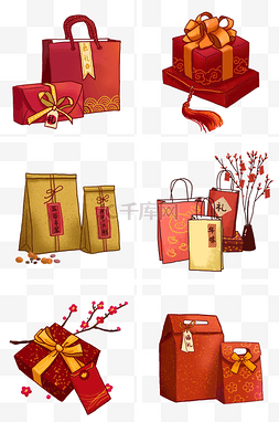 喜庆年货节图片_年货节春节红色喜庆礼盒组图