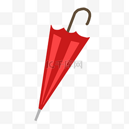 手红色海报图片_红色合起来的雨伞卡通素材免费下