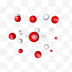 红色的立体球图片_c4d红色的圣诞球