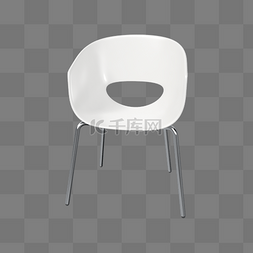 白色椅子简约图片_立体椅子产品实物C4D