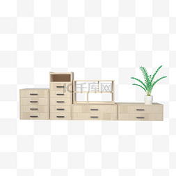 家装建材简约图片_3D木质家装组合柜