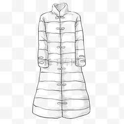 手绘衣服线条图片_手绘线条羽绒服插画