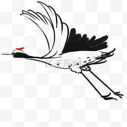 白鹤的插画图片_手绘飞翔的仙鹤插画
