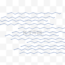 蓝色线条海浪图片_蓝色简洁通用波浪线装饰