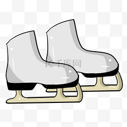 灰色手绘滑冰鞋