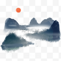 中国风国画美丽山水