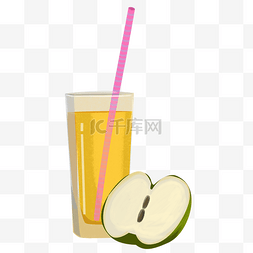 好喝的果汁图片_新鲜苹果果汁插画