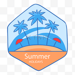 白summer图片_夏季度假标签矢量图