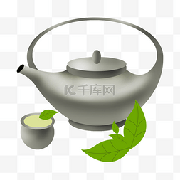 茶壶茶杯的元素图片_创意茶壶茶杯插画