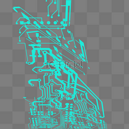 电路线图片_蓝色科技电路板元素