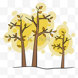 秋季秋分主题大树手绘插画
