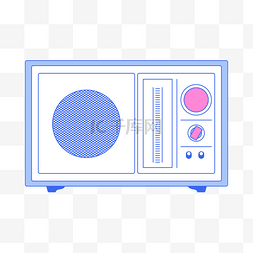 矢量扁平简约清新风格老式电视机