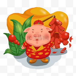 2019猪年快乐吃糖葫芦PNG