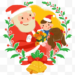 传统西方图片_圣诞节圣诞老人圣诞礼物卡通手绘