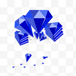 蓝色的钻石宝石插画
