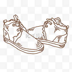 创意线描鞋子插画