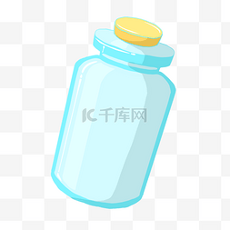 玻璃瓶子插画图片_手绘透明的瓶子插画