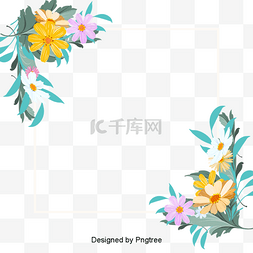 彩色时尚图片_彩色矢量卡通花芙蓉花边框