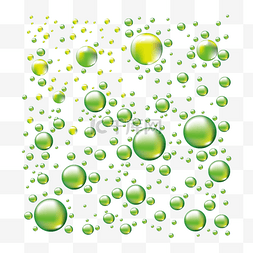 液体形态图片_绿色透明水滴效果元素