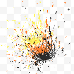 简约爆炸效果图片_手绘爆炸彩色礼花