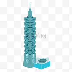 立体建筑物图片_手绘中国风高塔