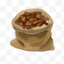 美味热饮图片_复古卡通美味咖啡豆