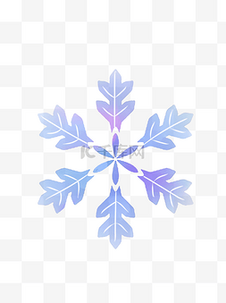 手绘雪花素材图片_圣诞节手绘水彩蓝色雪花