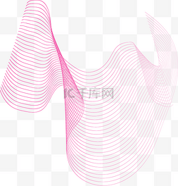 抽象炫酷几何线条图片_粉红色曲线几何元素