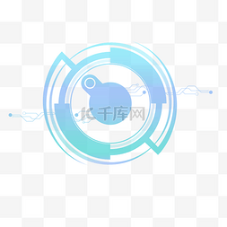 蓝色装饰标题边框图片_蓝色科技方向盘标题
