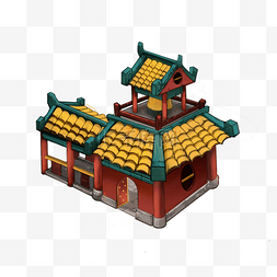 建筑元素设计图片_中式小建筑原画PNG