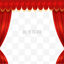 红绸帘幕图片_华丽层叠帷幕幕帘边框设计