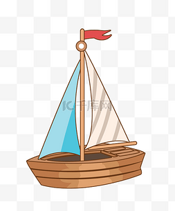 木质小帆船 