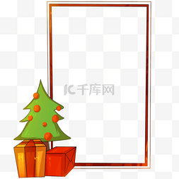 圣诞节红色圣诞树边框