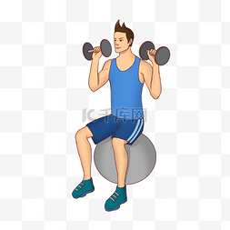 健身房运动健身图片_春季运动健身人物卡通插画