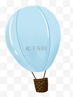 创意卡通手绘蓝色小清新热气球边框