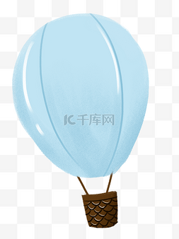 创意卡通手绘蓝色小清新热气球边