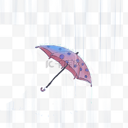 夏天手绘遮阳伞清凉插画
