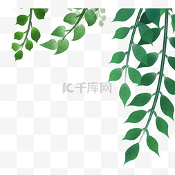 小清新绿叶装饰图片_卡通手绘绿色装饰叶子设计