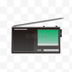 复古老式收音机图片_黑色老式收音机插图
