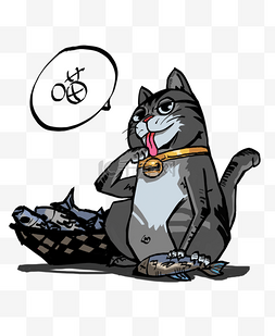可爱宠物猫咪有趣小插画