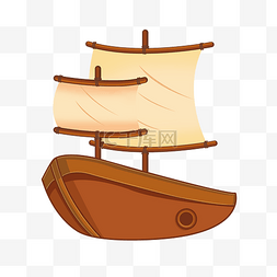 木质矢量图片_复古木质褐色质感帆船