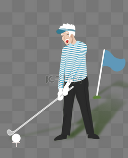 高尔夫插画卡通图片_休闲运动之高尔夫