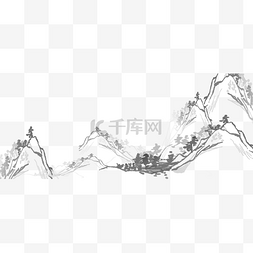 手绘山水图片_中国古风手绘山水