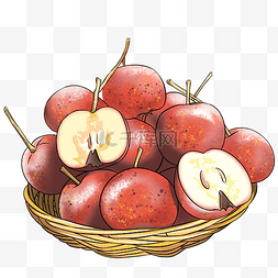 美食篮子图片_一篮健康的水果红山楂