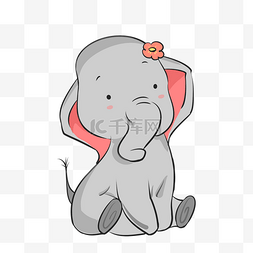 手绘动物大象插画