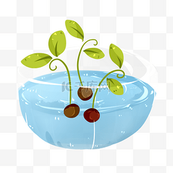 卡通农作物图片_豆芽豆子种子绿色萌芽根茎