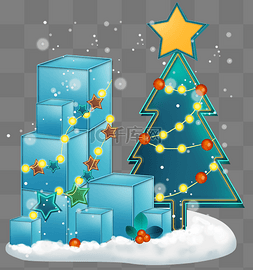 圣诞夜雪地图片_圣诞节平安夜圣诞树效果